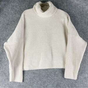 EUC Abercrombie & Fitch Ribbed Knit White Turtleneck Sweater | Women’s Plus XXL